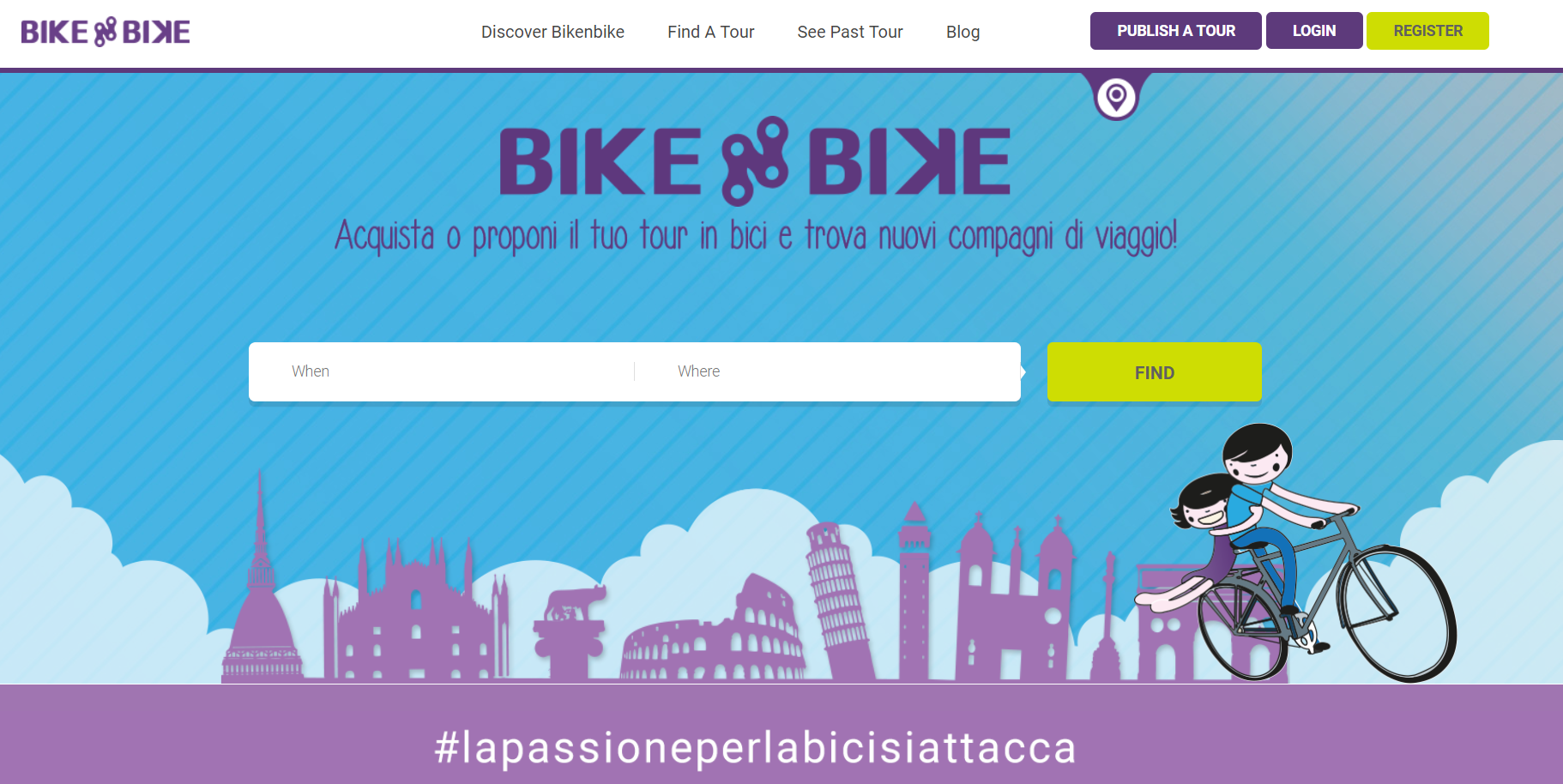 BIKENBIKE - piattaforma social cicloturismo content